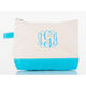 Personalized Turquoise Trimmed Cosmetic Bag Image 1 of 4